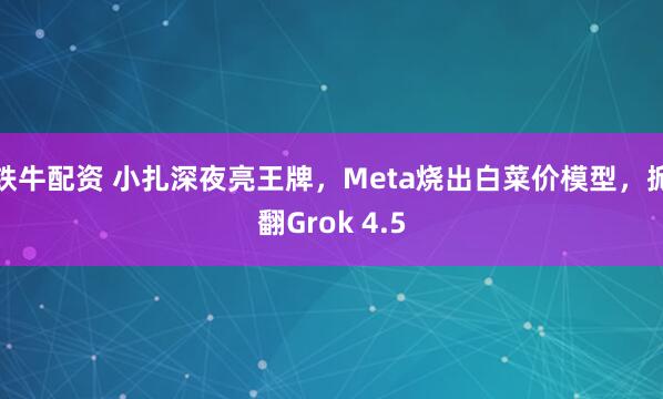 铁牛配资 小扎深夜亮王牌，Meta烧出白菜价模型，掀翻Grok 4.5